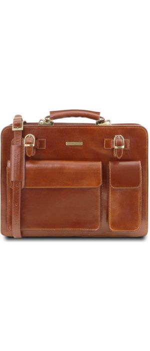Επαγγελματική Τσάντα Δερμάτινη Venezia Μελί Tuscany Leather
