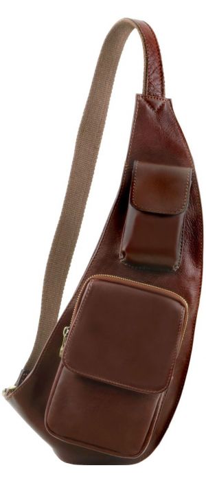 Ανδρικό Τσαντάκι Πλάτης Δερμάτινο TL141352 Καφέ Tuscany Leather