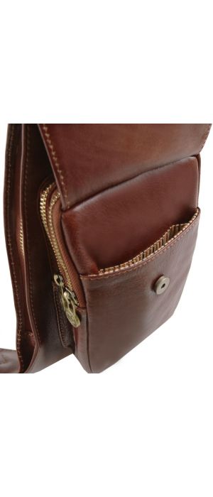 Ανδρικό Τσαντάκι Πλάτης Δερμάτινο TL141352 Καφέ Tuscany Leather