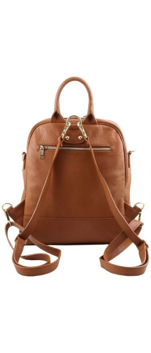 Γυναικεία Τσάντα Πλάτης Δερμάτινη TL141376 Κονιάκ Tuscany Leather