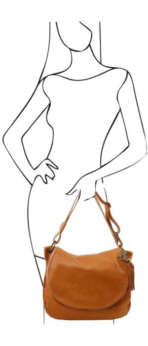 Γυναικεία Τσάντα Δερμάτινη TL141110 Κονιάκ Tuscany Leather