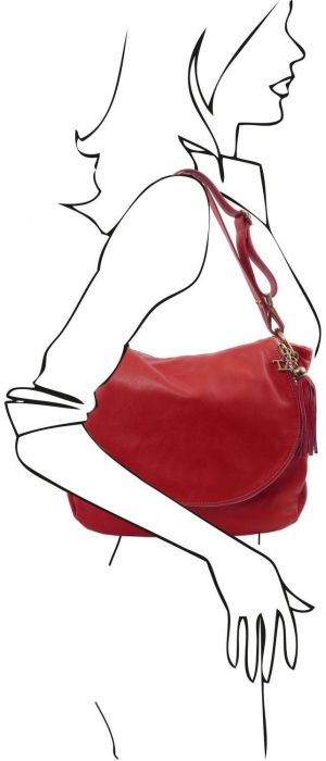 Γυναικεία Τσάντα Δερμάτινη TL141110 Κόκκινο Tuscany Leather