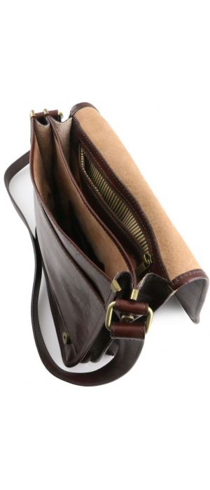 Ανδρικό Τσαντάκι Δερμάτινο Messenger TL141255 Μαύρο Tuscany Leather