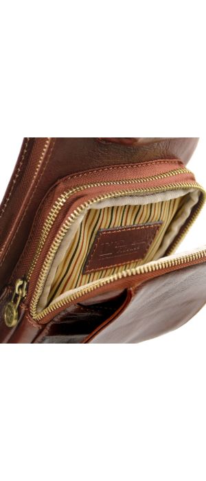 Ανδρικό Τσαντάκι Πλάτης Δερμάτινο TL141352 Μελί Tuscany Leather