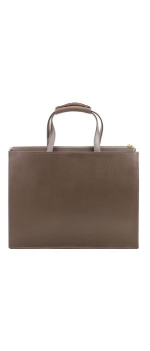 Γυναικεία Επαγγελματική Τσάντα Δερμάτινη Palermo Σταχτί σκούρο Tuscany Leather