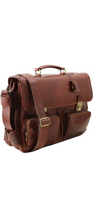 Επαγγελματική Τσάντα Δερμάτινη Ventimiglia με Smart Connect™ Μαύρο Tuscany Leather