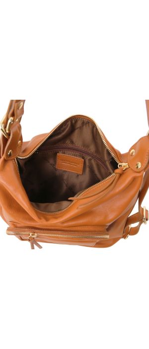 Γυναικεία Τσάντα Δερμάτινη Ώμου / Πλάτης TL141535 Κονιάκ Tuscany Leather