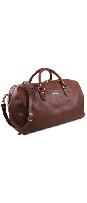Σάκος ταξιδίου δερμάτινος - Lisbona TL141657 Καφέ Tuscany Leather