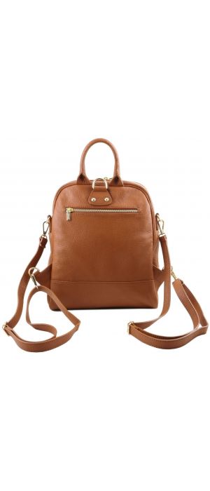 Γυναικεία Τσάντα Πλάτης Δερμάτινη TL141376 Κονιάκ Tuscany Leather