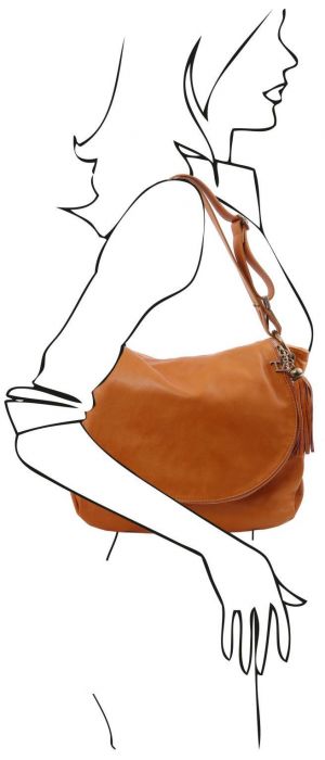 Γυναικεία Τσάντα Δερμάτινη TL141110 Κονιάκ Tuscany Leather