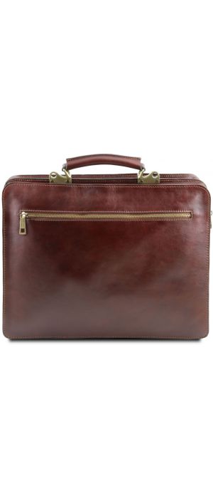 Επαγγελματική Τσάντα Δερμάτινη Venezia Κόκκινο Tuscany Leather