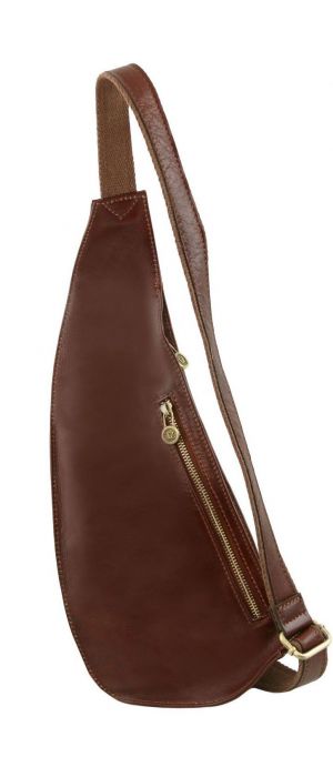 Ανδρικό Τσαντάκι Πλάτης Δερμάτινο TL141352 Καφέ Σκούρο Tuscany Leather