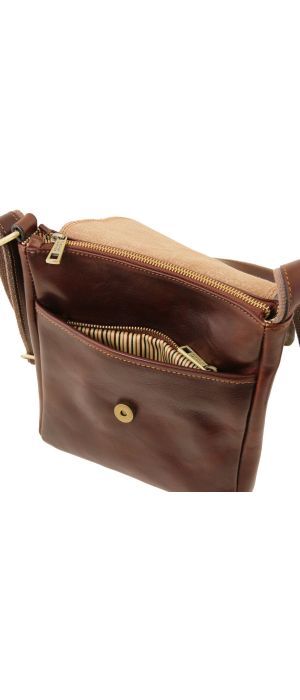 Ανδρικό Τσαντάκι Δερμάτινο John Καφέ Tuscany Leather