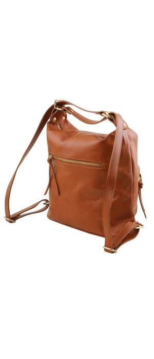 Γυναικεία Τσάντα Δερμάτινη Ώμου / Πλάτης TL141535 Κονιάκ Tuscany Leather