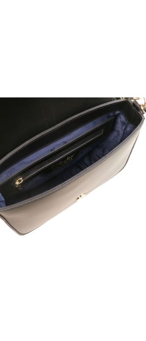 Γυναικεία τσάντα ώμου δερμάτινη Nausica Μαύρο Tuscany Leather