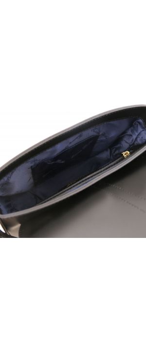 Γυναικεία τσάντα ώμου δερμάτινη Nausica Μαύρο Tuscany Leather