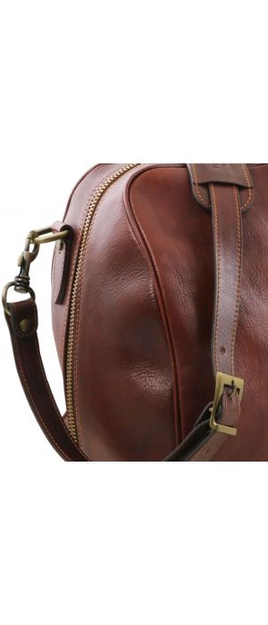 Σάκος ταξιδίου δερμάτινος - Lisbona TL141657 Καφέ Tuscany Leather