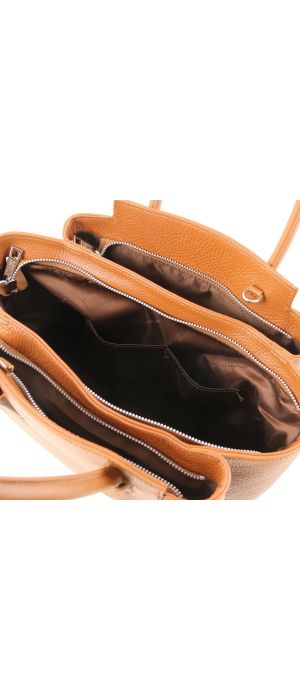 Γυναικεία Τσάντα Δερμάτινη Tulipan TL141727 Κονιάκ Tuscany Leather
