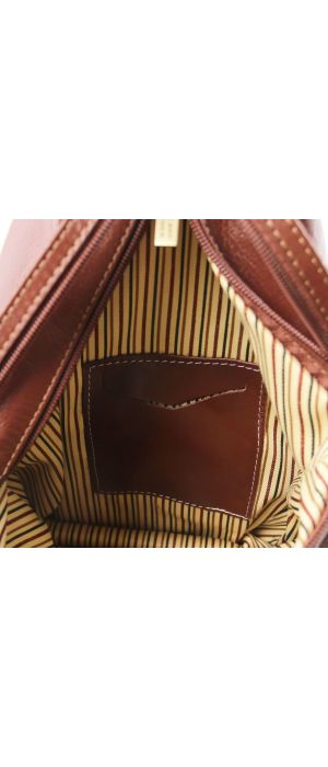 Γυναικείο Τσαντάκι Δερμάτινο Shanghai TL140963 Καφέ Σκούρο Tuscany Leather