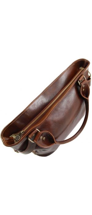 Γυναικεία Τσάντα Δερμάτινη Ilenia Μελί Tuscany Leather