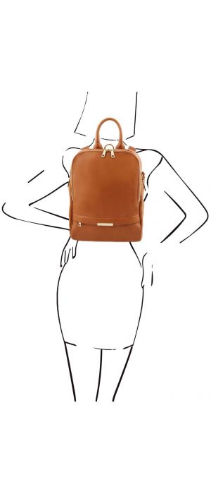 Γυναικεία Τσάντα Πλάτης Δερμάτινη TL141376 Κονιάκ Tuscany Leather