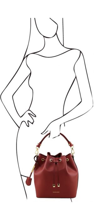 Γυναικεία Τσάντα Δερμάτινη Vittoria Κόκκινο Tuscany Leather