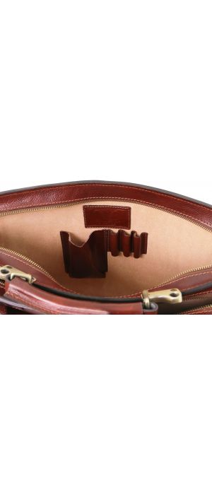 Επαγγελματική Τσάντα Δερμάτινη Venezia Μαύρο Tuscany Leather