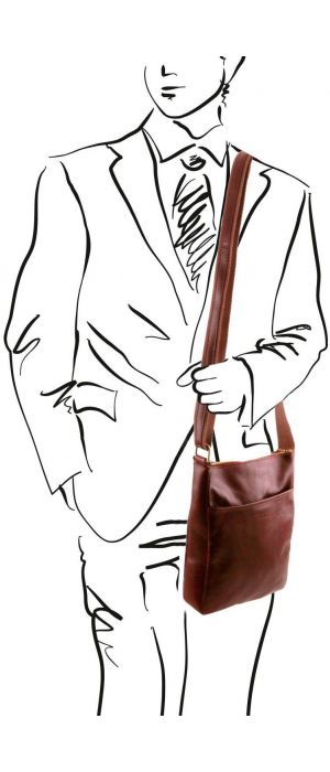 Ανδρικό Τσαντάκι Δερμάτινο Jason Μαύρο Tuscany Leather