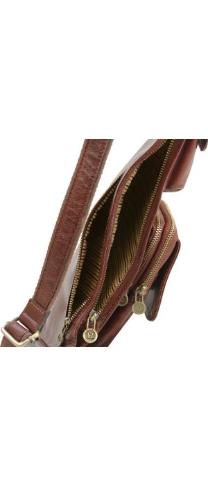 Ανδρικό Τσαντάκι Πλάτης Δερμάτινο TL141352 Καφέ Tuscany Leather