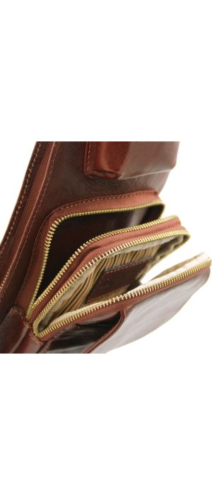 Ανδρικό Τσαντάκι Πλάτης Δερμάτινο TL141352 Μελί Tuscany Leather