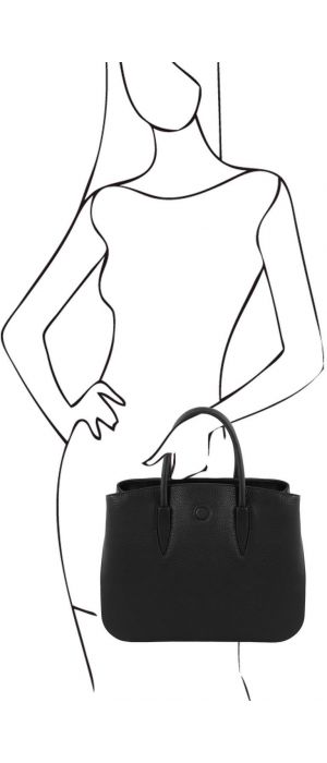 Γυναικεία Τσάντα Δερμάτινη Camelia Μαύρο Tuscany Leather