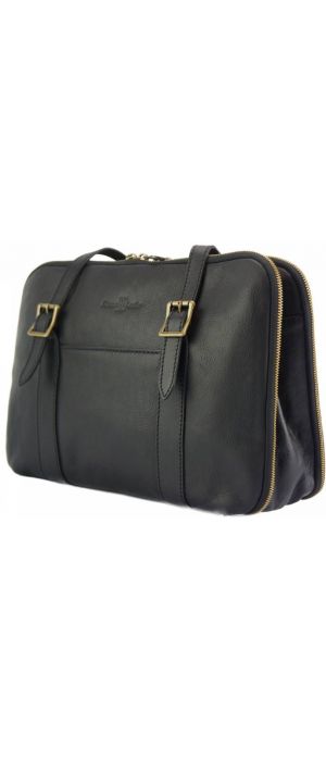 Δερμάτινη Τσάντα Ώμου Tote Iéna Firenze Leather 7555 Μαύρο