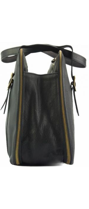 Δερμάτινη Τσάντα Ώμου Tote Iéna Firenze Leather 7555 Μαύρο
