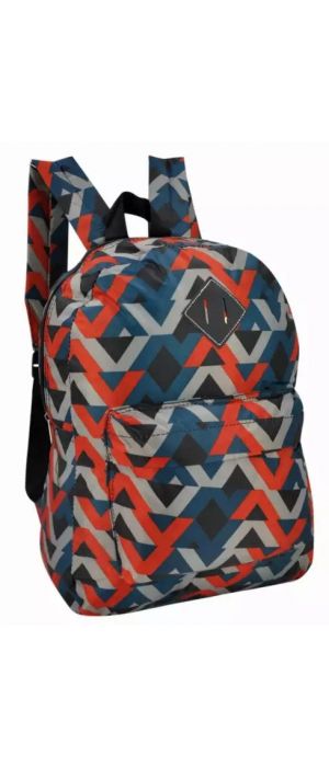 Τσάντα Πλάτης Πολυεστέρα Geometric 30x15x39cm Πολύχρωμο