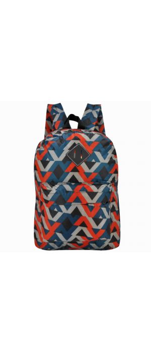 Τσάντα Πλάτης Πολυεστέρα Geometric 30x15x39cm Πολύχρωμο