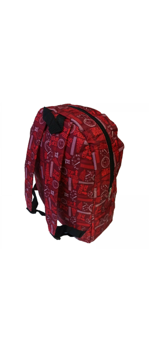 Τσάντα Πλάτης Πολυεστέρα Geometric 30x15x39cm Κόκκινο