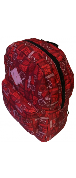 Τσάντα Πλάτης Πολυεστέρα Geometric 30x15x39cm Κόκκινο