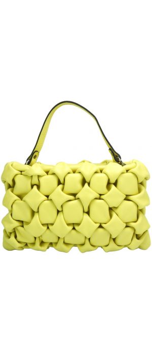 Δερμάτινη Τσάντα Χειρός Linda Firenze Leather 6000 Κίτρινο