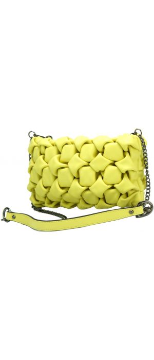 Δερμάτινη Τσάντα Χειρός Linda Firenze Leather 6000 Κίτρινο