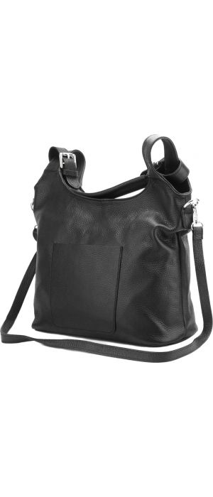 Δερμάτινη Τσάντα Ώμου Silvia Firenze Leather 9199 Μαύρο