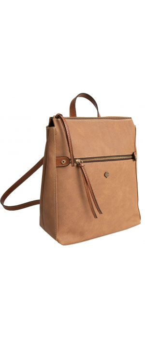 Σακίδιο Πόλης Bella Με Φερμουάρ Thiros 34-5053 Tan Brown