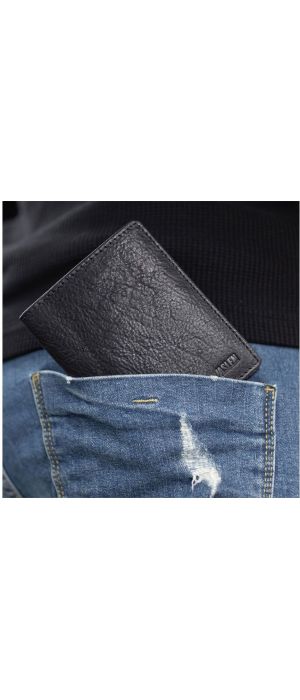 Πορτοφόλι Ανδρικό Δερμάτινο Jaslen Μαύρο 204220-01