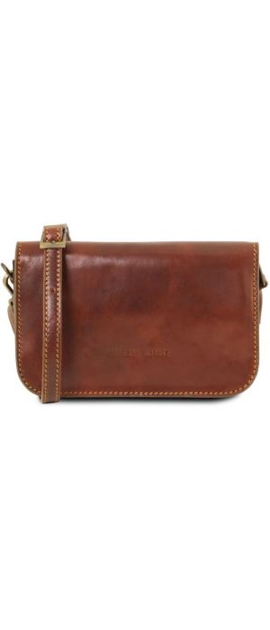 Γυναικείο Τσαντάκι Ώμου Δερμάτινο Tuscany Leather TL141713 Καφέ