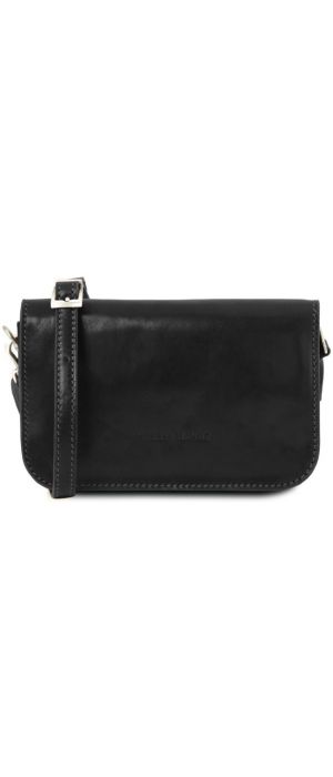 Γυναικείο Τσαντάκι Ώμου Δερμάτινο Tuscany Leather TL141713 Μαύρο