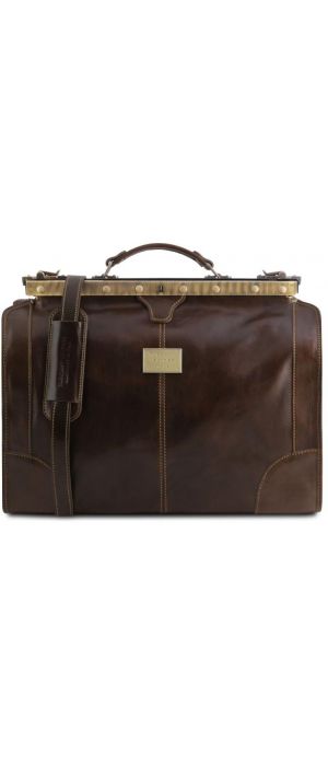 Ιατρική Τσάντα Δερμάτινη Madrid Small Tuscany Leather TL1023 Καφέ σκούρο