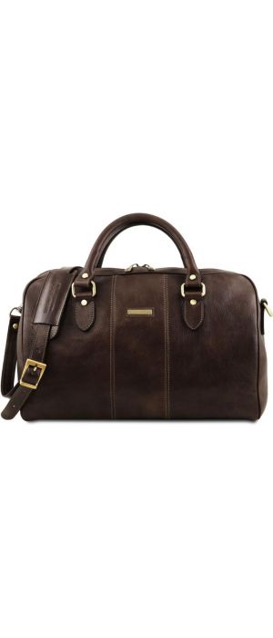 Σάκος ταξιδίου δερμάτινος  Lisbona Small size Tuscany Leather TL141658 Καφέ σκούρο