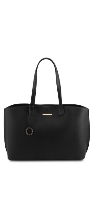 Γυναικεία Τσάντα Ώμου Δερμάτινη Tuscany Leather TL141828 Μαύρο
