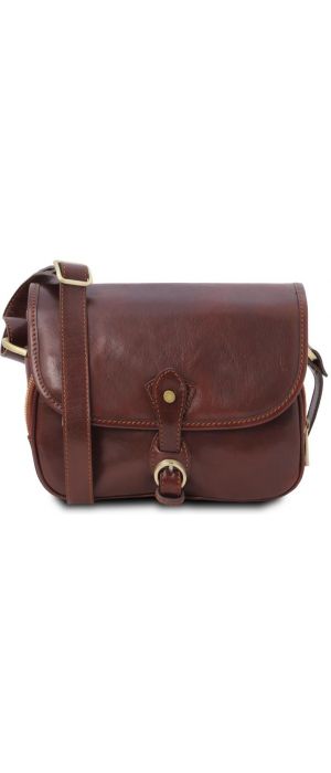 Γυναικεία Τσάντα Ώμου Δερμάτινη Alessia Tuscany Leather TL142020 Καφέ