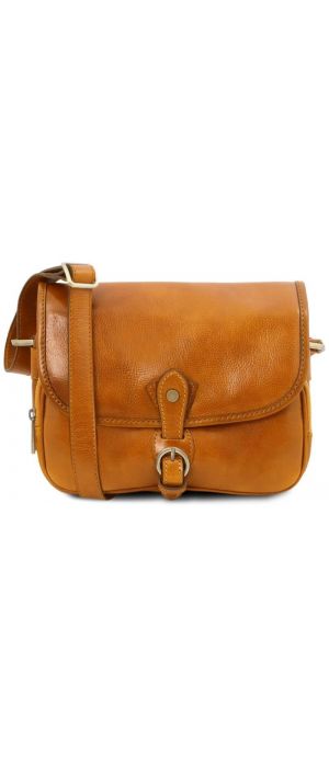 Γυναικεία Τσάντα Ώμου Δερμάτινη Alessia Tuscany Leather TL142020 Κίτρινο