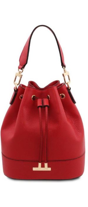Γυναικεία Τσάντα Δερμάτινη Tuscany Leather TL142146 Κόκκινο lipstick